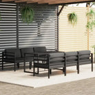 Modulair design tuinset van aluminium voor stijl en comfort - 4x hoek + 2x midden + Tafel - Tuinsets