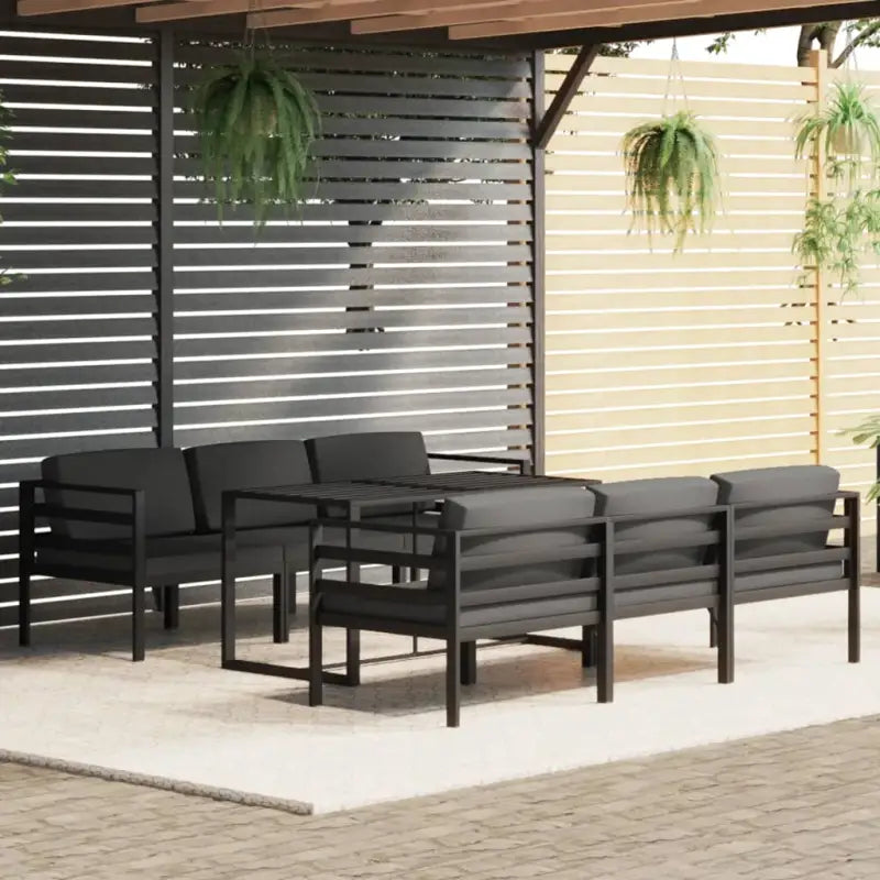 Modulair design tuinset van aluminium voor stijl en comfort - 4x hoek + 2x midden + Tafel - Tuinsets