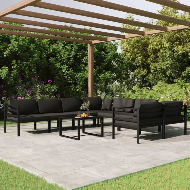 Modulair design tuinset van aluminium voor stijl en comfort - 4x hoek + 4x midden + Tafel - Tuinsets