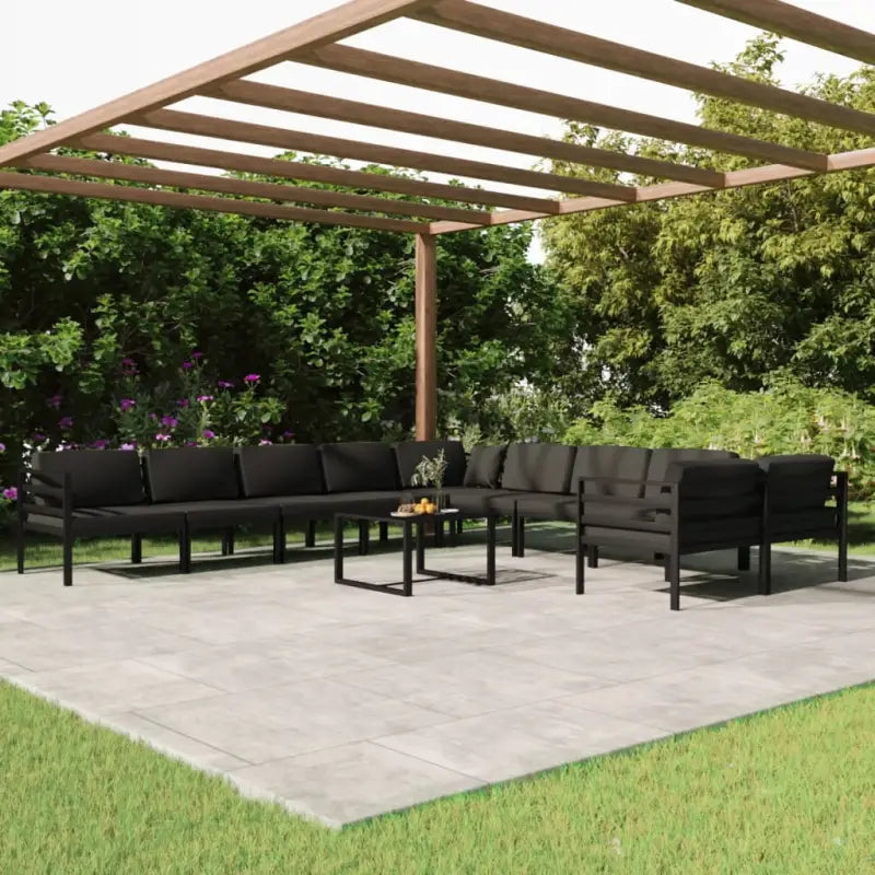 Modulair design tuinset van aluminium voor stijl en comfort - 6x midden + 4x hoek + Tafel - Tuinsets