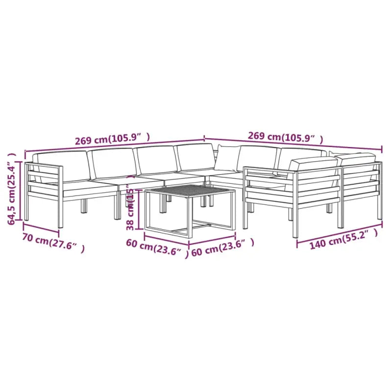 Modulair design tuinset van aluminium voor stijl en comfort - Tuinsets
