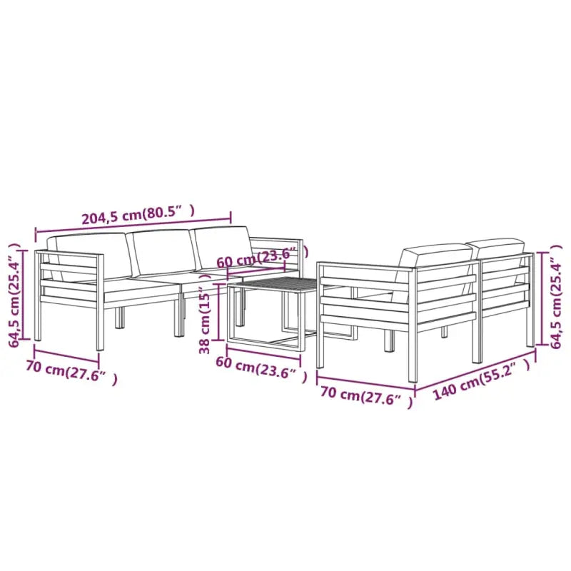 Modulair design tuintafelset voor comfortabel en stijlvolle ontspanning - Tuinsets