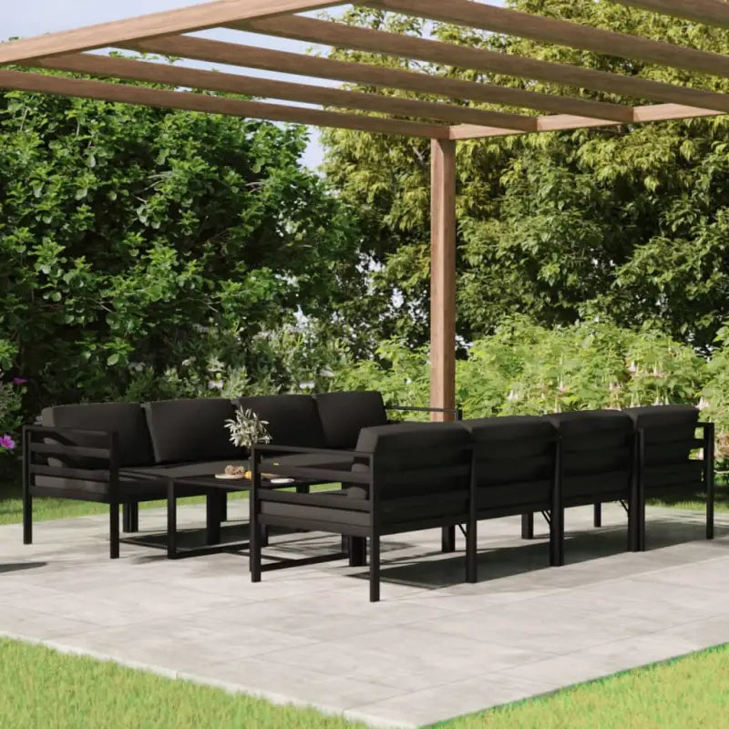 Modulair design tuintafelset voor comfortabel en stijlvolle ontspanning - 4x hoek + 4x midden + Tafel - Tuinsets