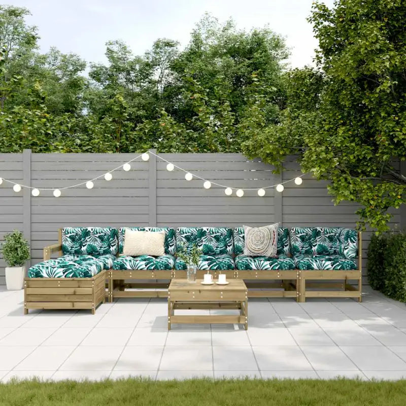 Modulair loungeset van geïmpregneerd grenenhout voor in de tuin - Tuinsets