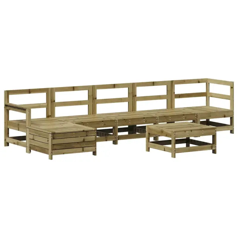 Modulair loungeset van geïmpregneerd grenenhout voor in de tuin - Tuinsets