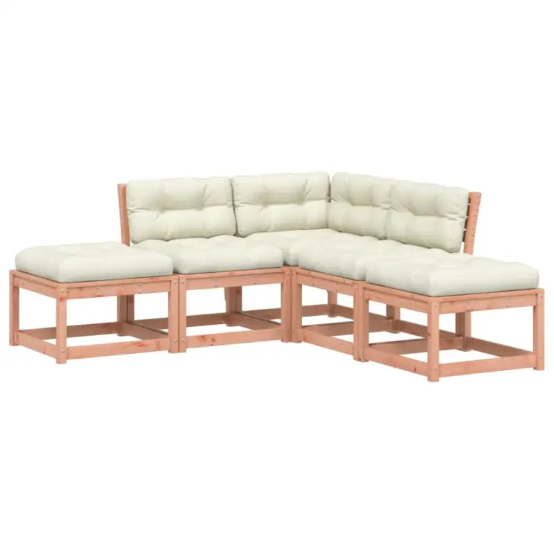 Modulair loungeset van massief douglashout met ruime afmetingen zitting - Tuinsets