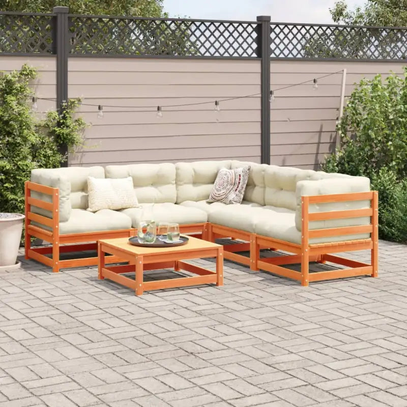 Modulair loungeset van massief grenenhout voor buiten ontspanning - Tuinsets