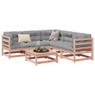 Modulair loungeset van massief grenenhout voor buiten ontspanning - Natuurlijk douglashout / Nee - Tuinsets