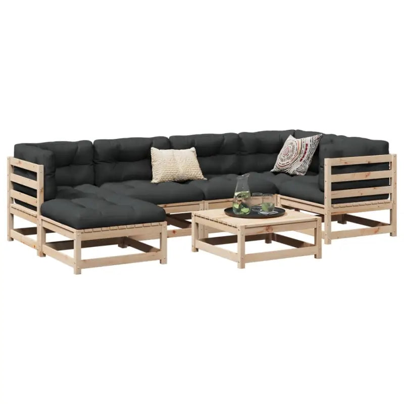 Modulair loungeset van massief Grenenhout voor comfortabel tuinplezier - Tuinsets