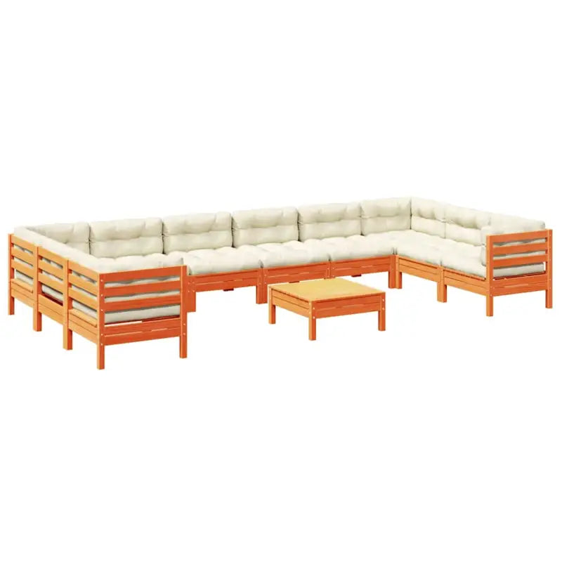 Modulair loungeset van massief grenenhout voor comfortabele zitervaring - Tuinsets