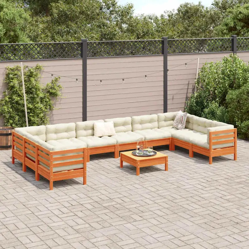 Modulair loungeset van massief grenenhout voor comfortabele zitervaring - Tuinsets