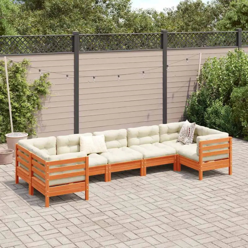 Modulair loungeset van massief grenenhout voor een comfortabele zitervaring - Tuinsets