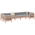 Modulair loungeset van massief grenenhout voor een comfortabele zitervaring - Natuurlijk douglashout - Tuinsets