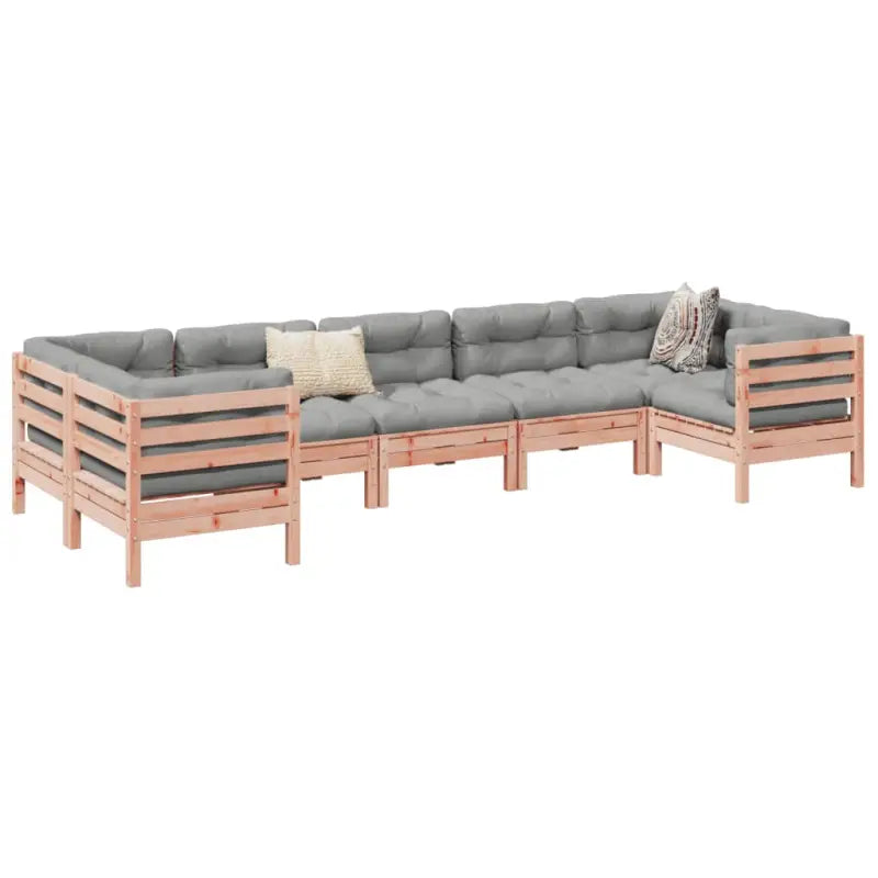 Modulair loungeset van massief grenenhout voor een comfortabele zitervaring - Natuurlijk douglashout - Tuinsets