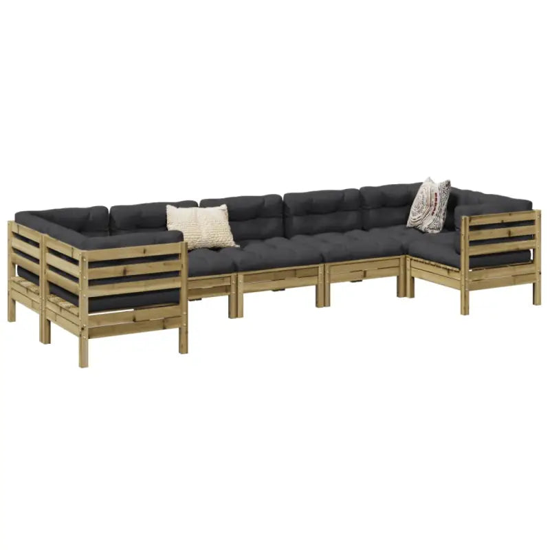 Modulair loungeset van massief grenenhout voor een comfortabele zitervaring - Naturel geïmpregneerd - Tuinsets