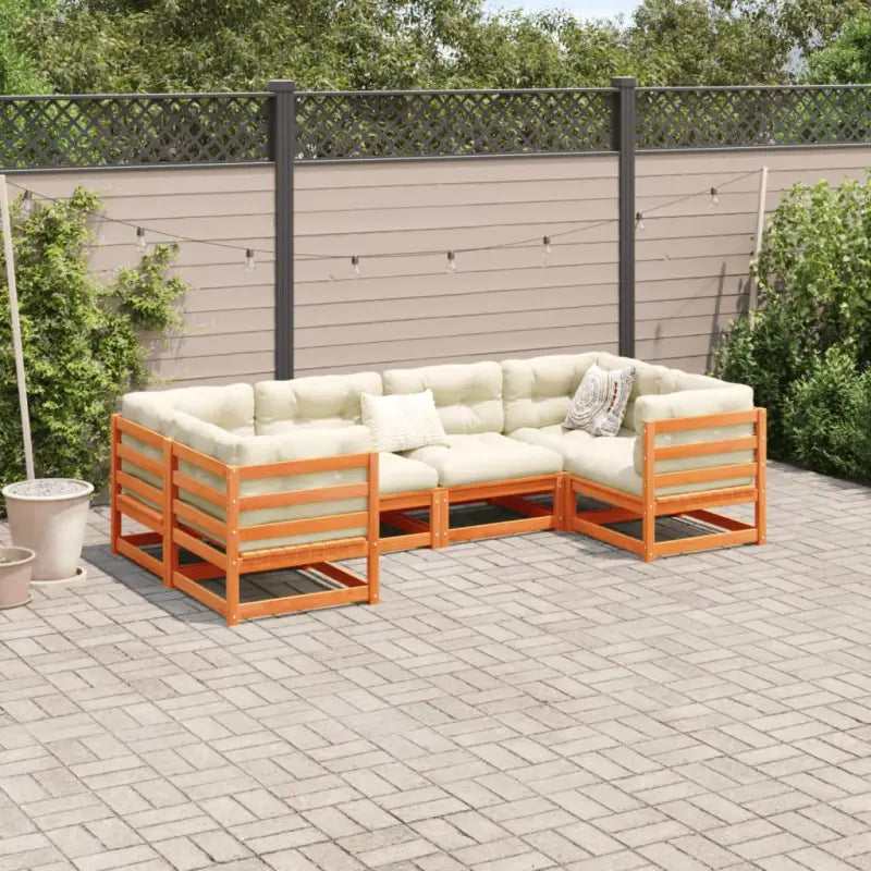 Modulair loungeset van massief grenenhout voor een comfortabele zitervaring - Tuinsets