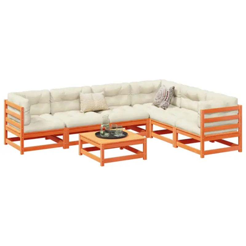 Modulair loungeset van massief grenenhout voor een comfortabele zitervaring - Tuinsets
