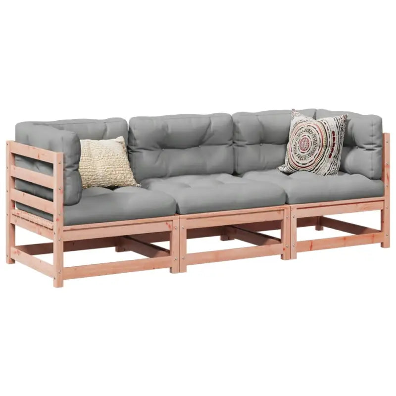 Modulair loungeset van massief grenenhout voor een comfortabele zitervaring - Natuurlijk douglashout / Nee - Tuinsets