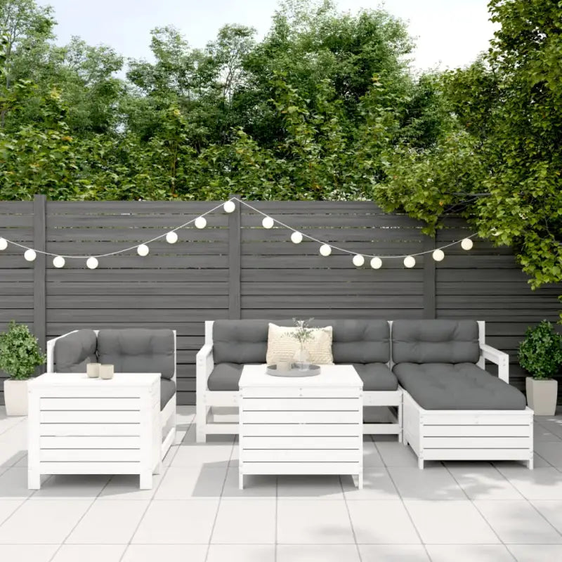 Modulair loungeset van massief grenenhout voor tuin en terras - Tuinsets