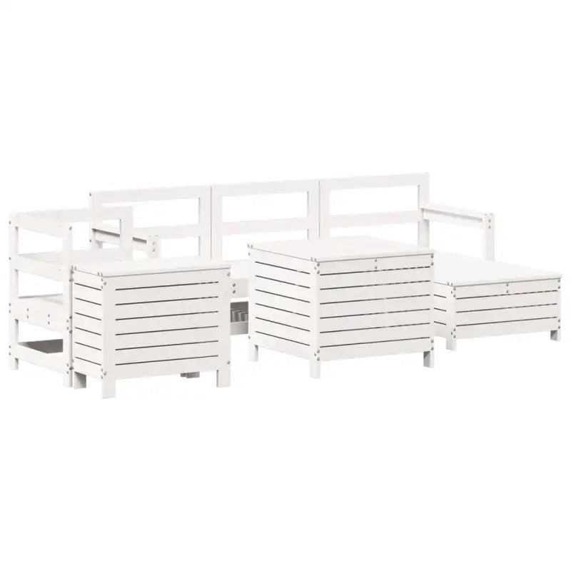 Modulair loungeset van massief grenenhout voor tuin en terras - Tuinsets