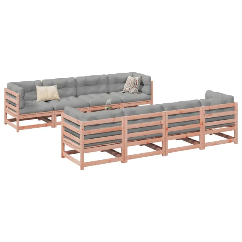 Modulair loungeset van massief grenenhout voor ultieme zitervaring - Natuurlijk douglashout / Nee - Tuinsets