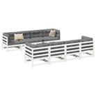 Modulair loungeset van massief grenenhout voor ultieme zitervaring - Wit / Nee - Tuinsets