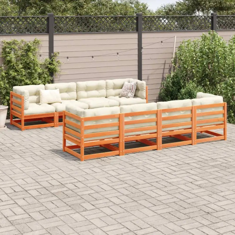 Modulair loungeset van massief grenenhout voor ultieme zitervaring - Tuinsets