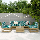 Modulair ontwerp houten loungeset met comfortabele afmetingen zitting - Tuinsets