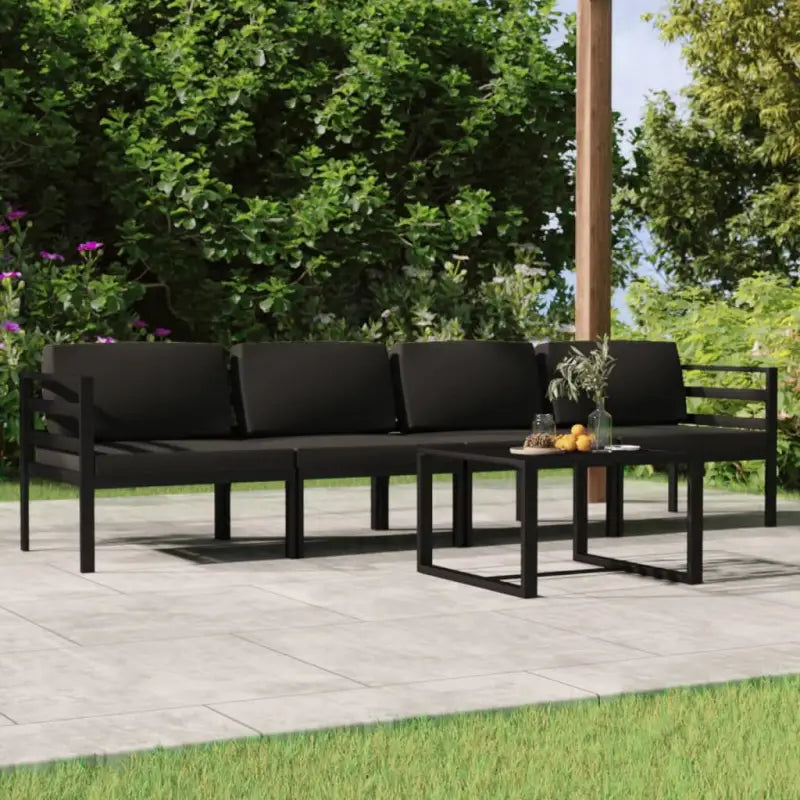 Modulair ontwerp loungeset voor stijl en comfort in de tuin - 2x midden + 2x hoek + Tafel - Tuinsets
