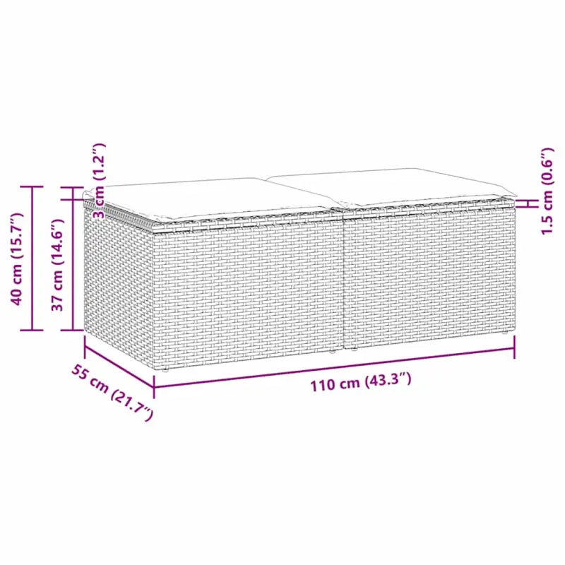 Modulair poly rattan loungeset met waterdichte tas voor buitenplezier - Tuinsets