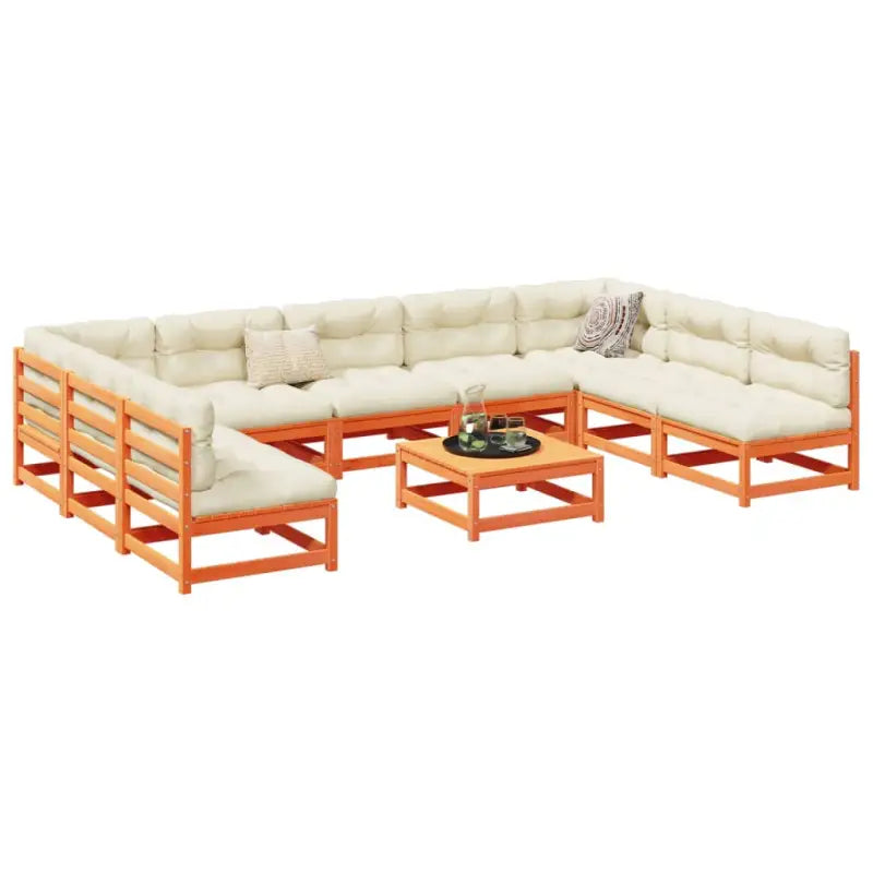 Modulair tuinset van massief grenenhout met comfortabele afmetingen zitting - Tuinsets