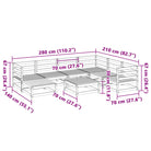 Modulair tuinset van massief grenenhout met hoog rugleuning - Tuinsets