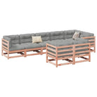 Modulair tuinset van massief grenenhout voor een comfortabele zitervaring - Natuurlijk douglashout / Ja - Tuinsets