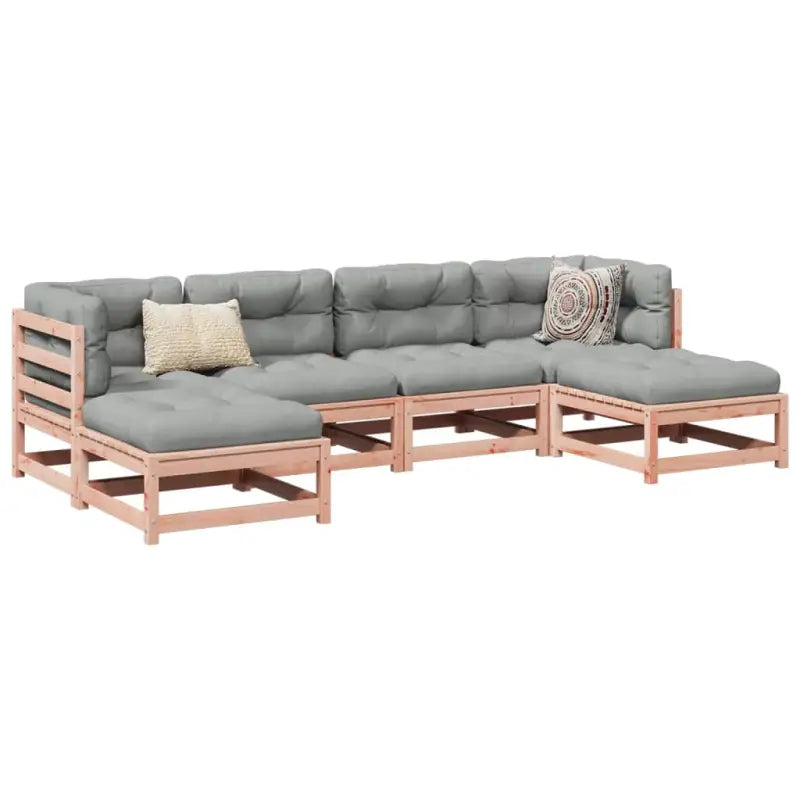 Modulair tuinset voor een comfortabele zitervaring op je terras - Natuurlijk douglashout - Tuinsets