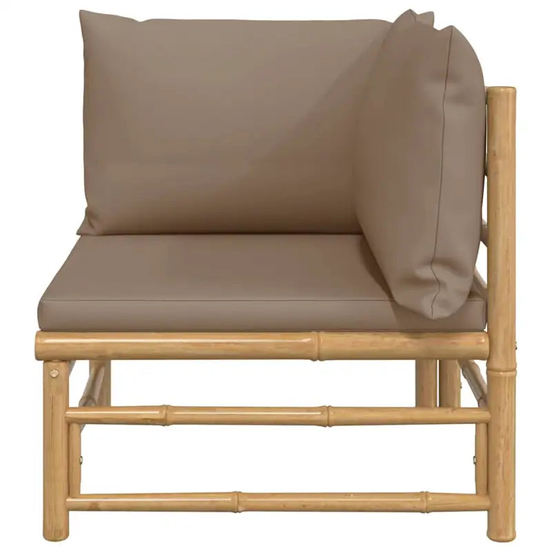 Modulaire bamboe tuinbank met comfortabele afmetingen en rugkussen - Modulaire tuinbanken