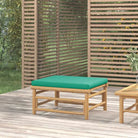 Modulaire bamboe tuinbank met comfortabele afmetingen en rugkussen - Groen / 1 / Voetensteun - Modulaire tuinbanken