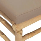 Modulaire bamboe tuinbank met comfortabele afmetingen en rugkussen - Modulaire tuinbanken