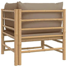 Modulaire bamboe tuinbank met comfortabele afmetingen en rugkussen - Modulaire tuinbanken