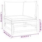 Modulaire bamboe tuinbank met comfortabele afmetingen en rugkussen - Modulaire tuinbanken