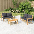Modulaire Bamboe Tuinbank voor Buitenplezier - Donkergrijs / 1 / Bank + Tafel - Modulaire tuinbanken