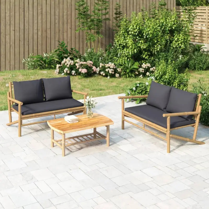 Modulaire Bamboe Tuinbank voor Buitenplezier - Donkergrijs / 1 / Bank - Modulaire tuinbanken