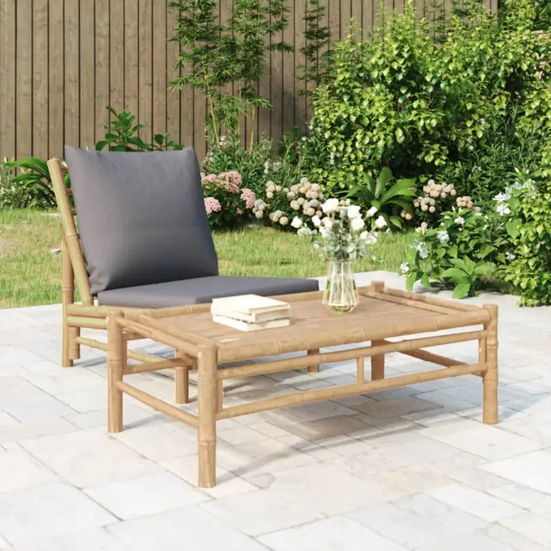 Modulaire Bamboe Tuinstoelen voor een stijlvolle buitenruimte - Donkergrijs / 1 / Tafel - Modulaire tuinbanken