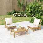 Modulaire Bamboe Tuinstoelen voor een stijlvolle buitenruimte - Crème / 1 / Stoel - Modulaire tuinbanken