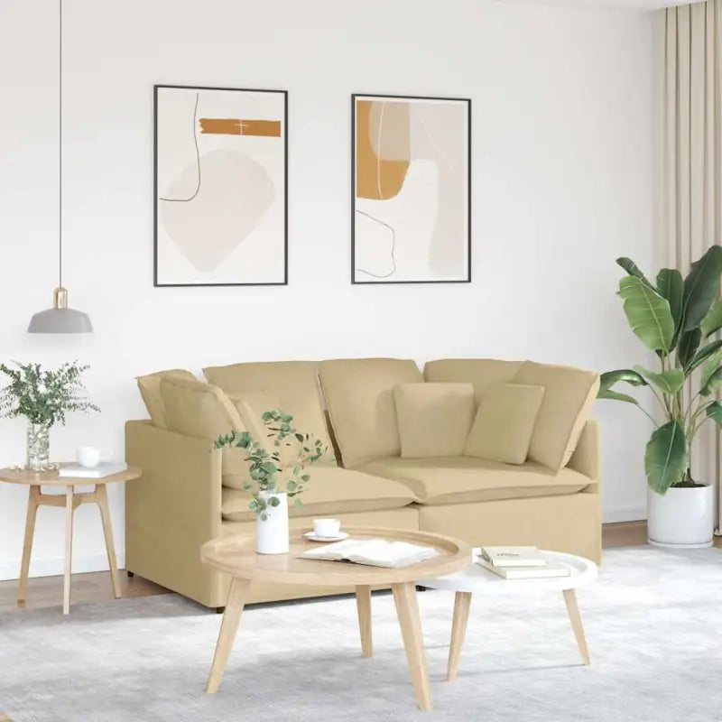 Modulaire bank in corduroy stof voor dagelijks gebruik en elegantie - grijsgroen - Banken