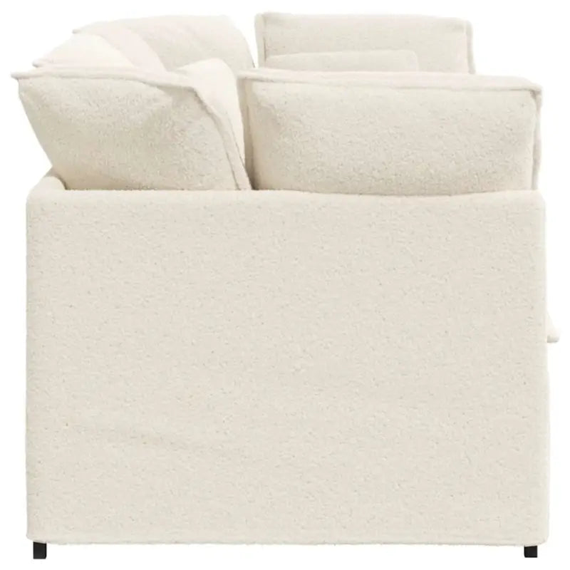 Modulaire bank in gekrulde wolachtige stof voor een luxe zithoek - Banken