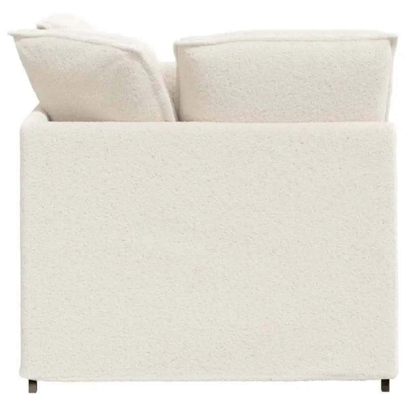 Modulaire Bank in Gekrulde Wolachtige Stof voor Elegante Zitruimtes - Bankelementen