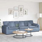 Modulaire bank in rood oranje met totale afmetingen voor elke woonruimte - Blauw - Bankelementen