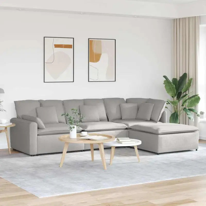 Modulaire bank met elegante afmetingen en comfortabele zitting - Wolkengrijs - Bankelementen