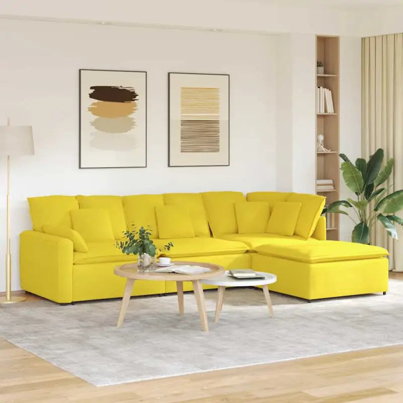 Modulaire bank met elegante afmetingen en comfortabele zitting - Lichtgeel - Bankelementen