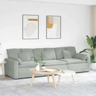 Modulaire bank met elegante armleuning en perfecte totale afmetingen - Lichtgrijs - Bankelementen